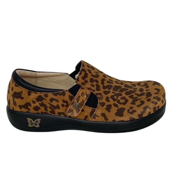 ALEGRIA Shoes Kara Loafer Slip On Comfort Nursing Leopard Print Brown Black - Picture 4 of 13